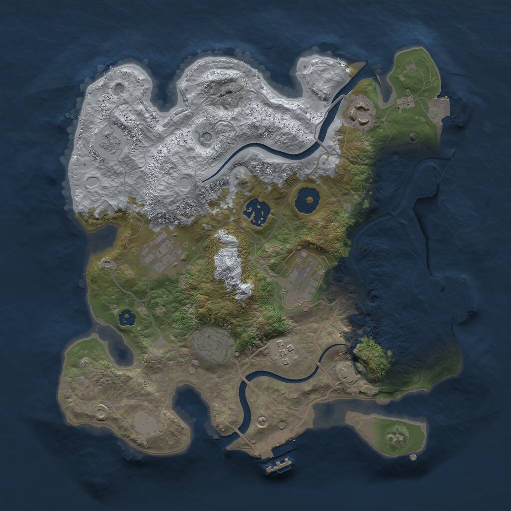 Rust Map: Procedural Map, Size: 3000, Seed: 5287134, 12 Monuments