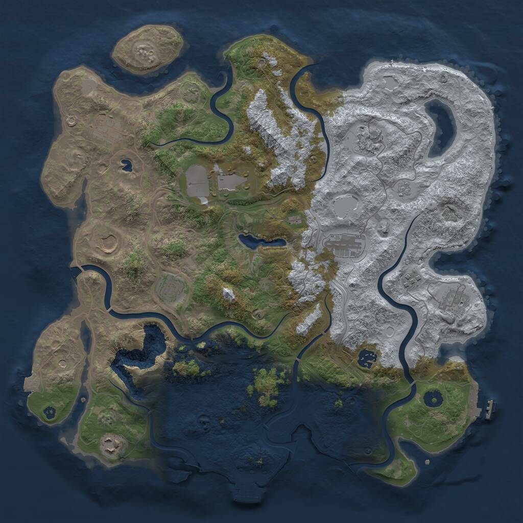 Rust Map: Procedural Map, Size: 4250, Seed: 2097501983, 16 Monuments
