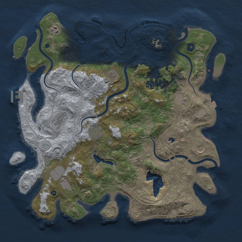 Rust Map: Procedural Map, Size: 4250, Seed: 2142104849, 16 Monuments