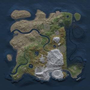 Thumbnail Rust Map: Procedural Map, Size: 3000, Seed: 1175463676, 11 Monuments