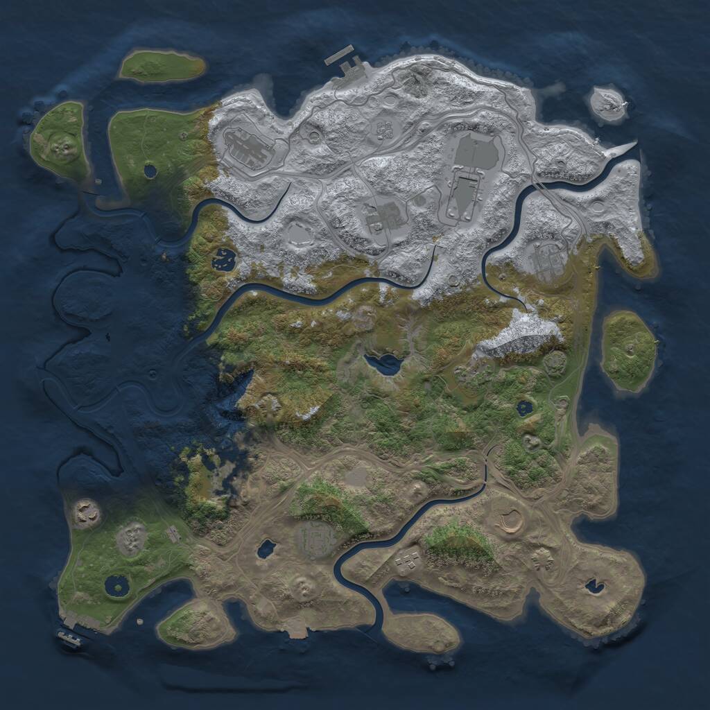 Rust Map: Procedural Map, Size: 4500, Seed: 1996328, 17 Monuments