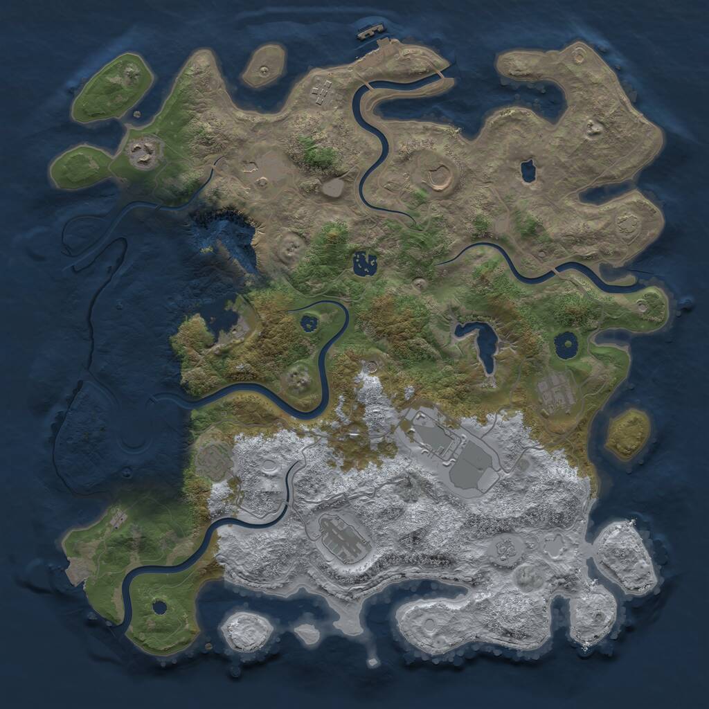 Rust Map: Procedural Map, Size: 4150, Seed: 41500, 15 Monuments