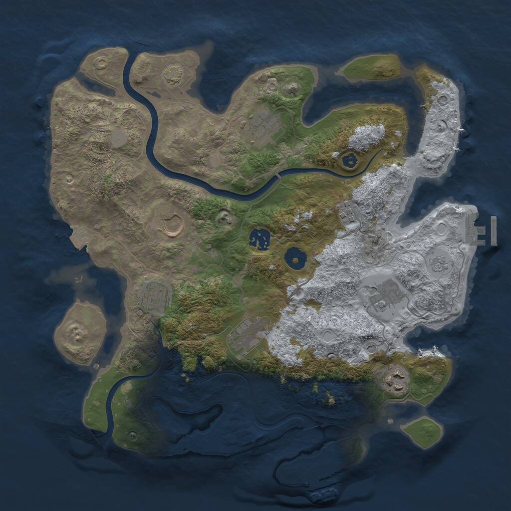 Rust Map: Procedural Map, Size: 3500, Seed: 1787468523, 14 Monuments