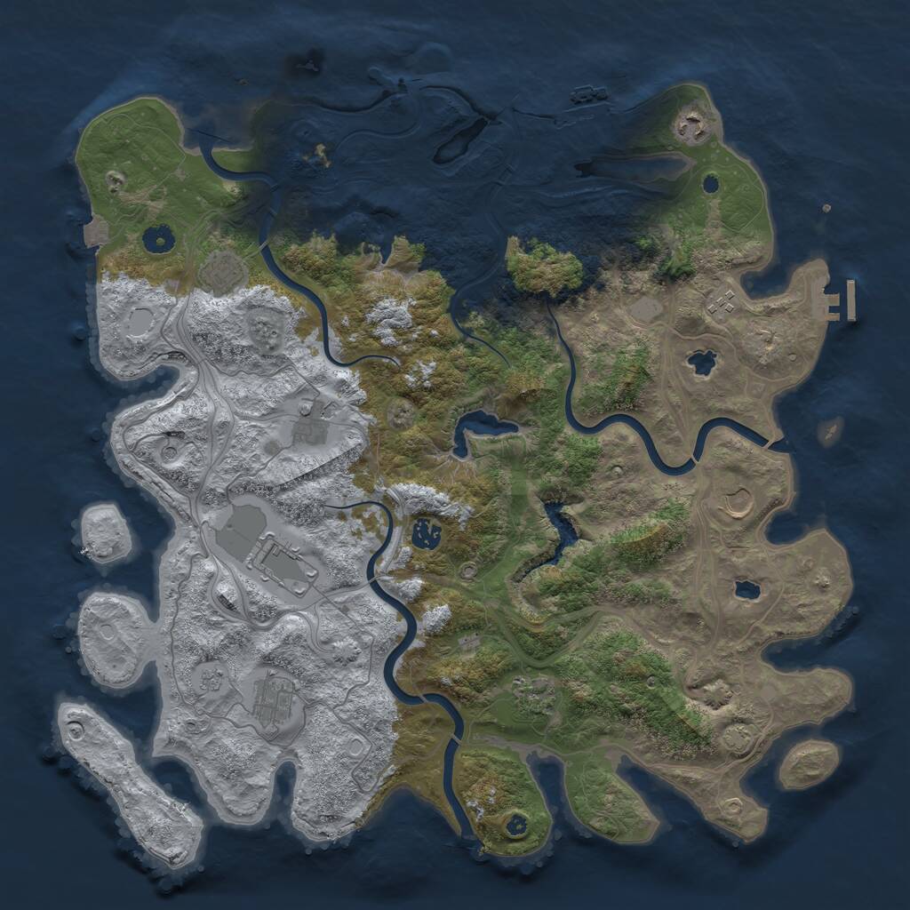 Rust Map: Procedural Map, Size: 4500, Seed: 117638426, 15 Monuments