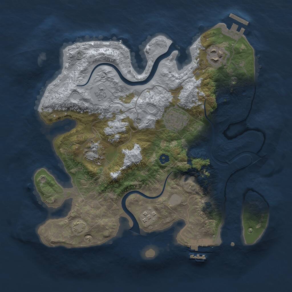 Rust Map: Procedural Map, Size: 2900, Seed: 991825, 10 Monuments