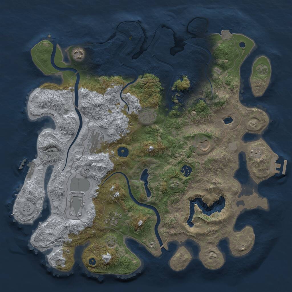Rust Map: Procedural Map, Size: 4000, Seed: 14581, 14 Monuments