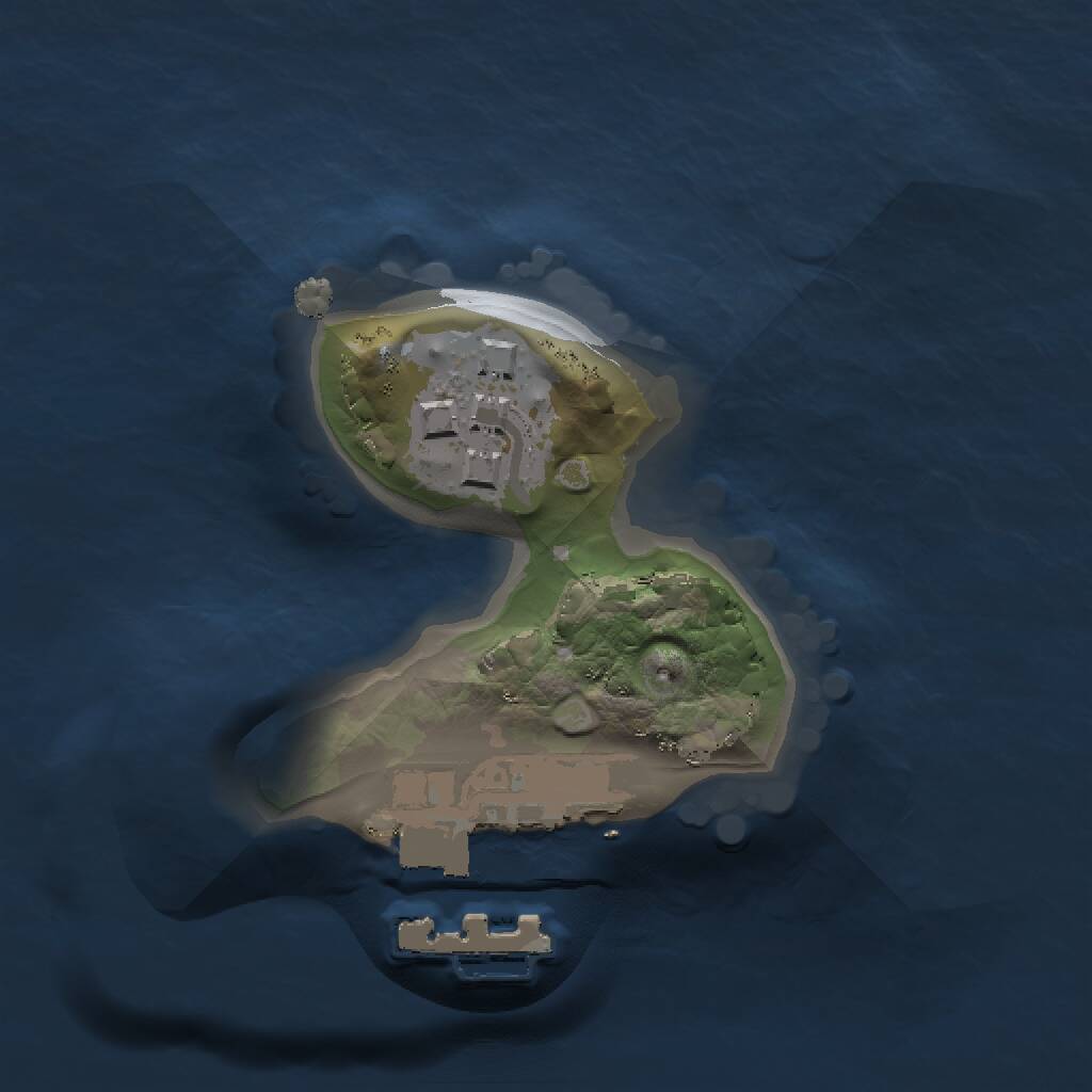 Rust Map: Procedural Map, Size: 1100, Seed: 15435345, 3 Monuments