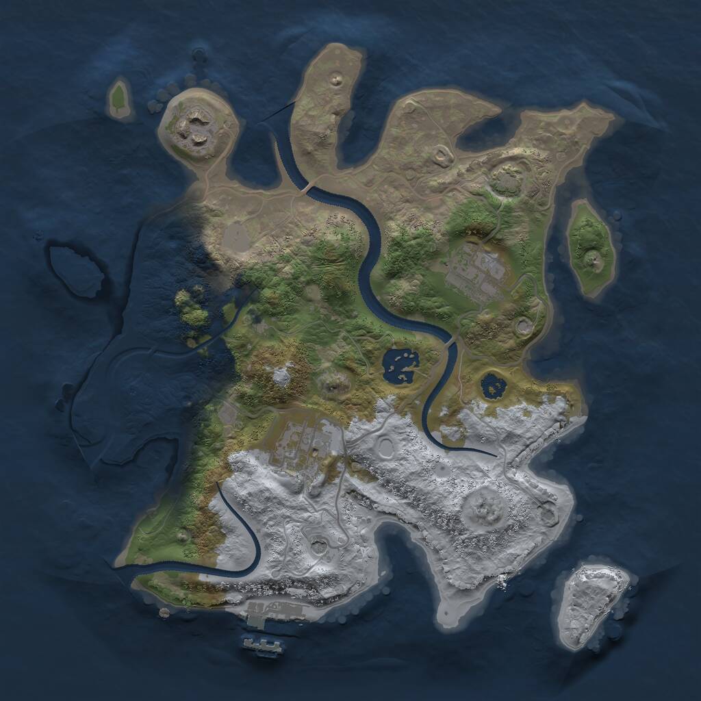 Rust Map: Procedural Map, Size: 2800, Seed: 260309, 8 Monuments