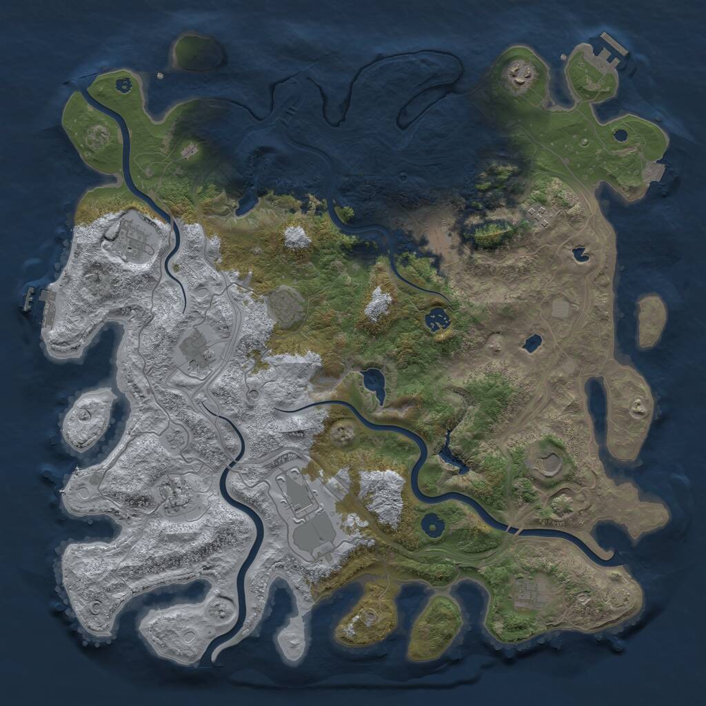 Rust Map: Procedural Map, Size: 4500, Seed: 8447392, 17 Monuments