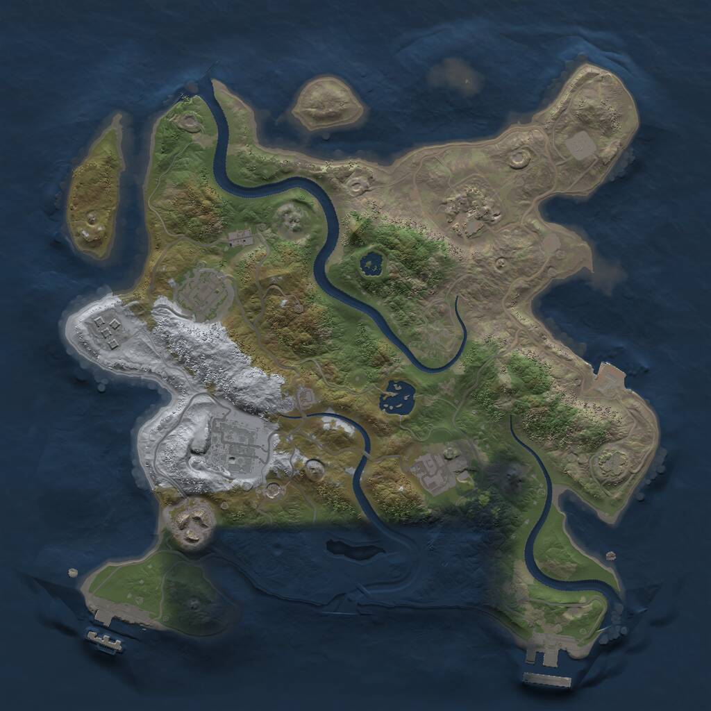 Rust Map: Procedural Map, Size: 3000, Seed: 117493376, 12 Monuments