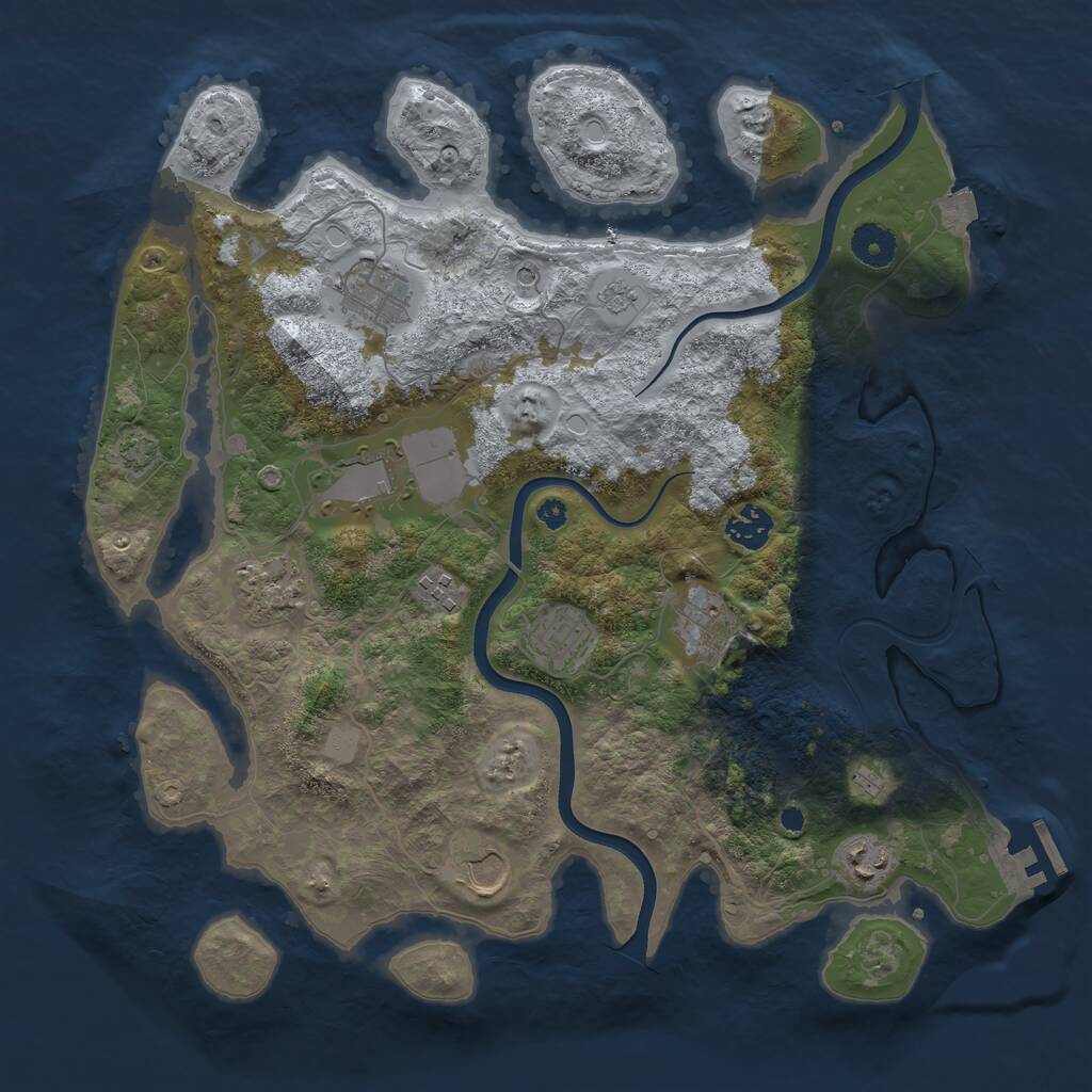 Rust Map: Procedural Map, Size: 3740, Seed: 37500, 14 Monuments