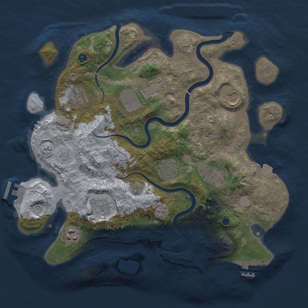 Rust Map: Procedural Map, Size: 3500, Seed: 34500, 14 Monuments