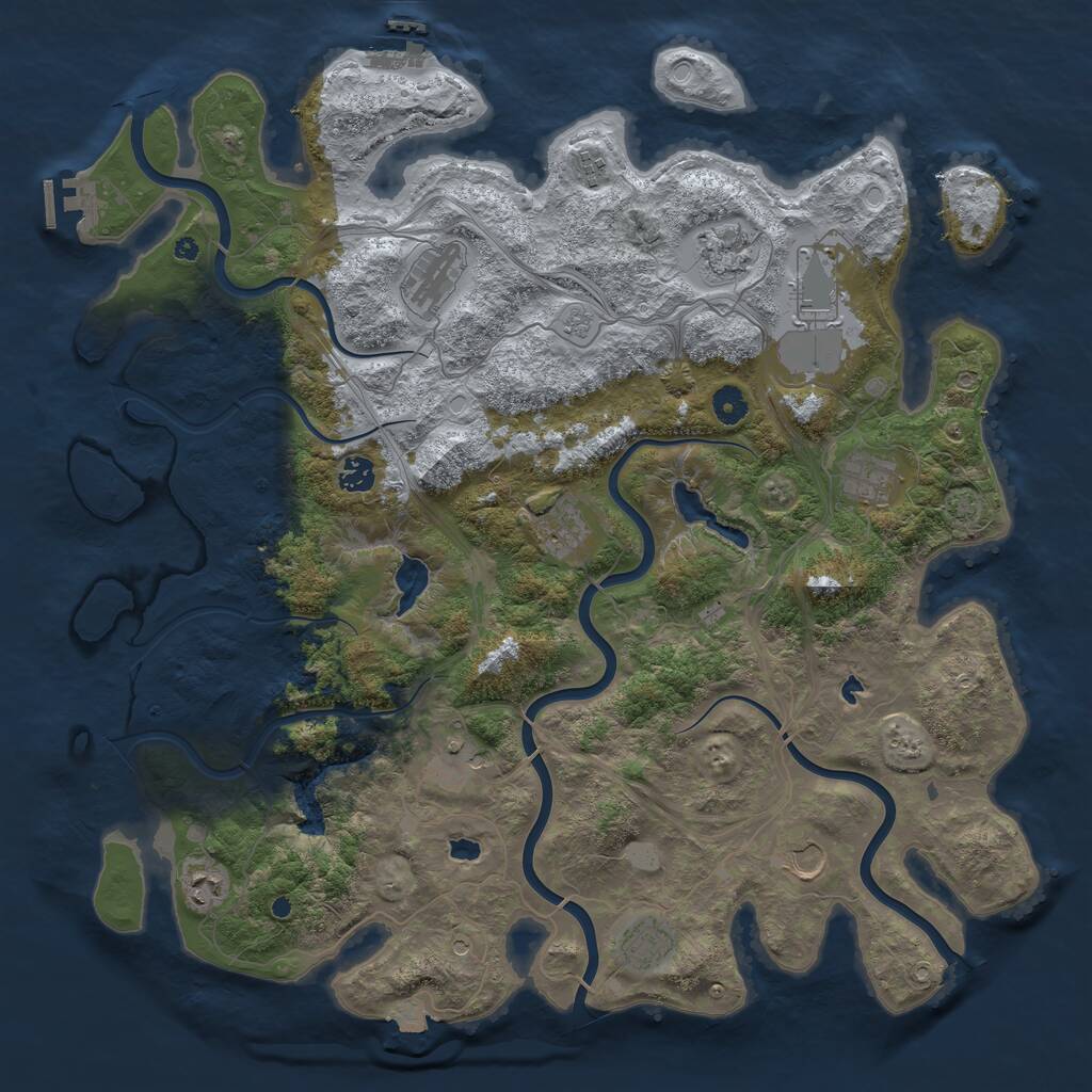 Rust Map: Procedural Map, Size: 4500, Seed: 654819692, 17 Monuments