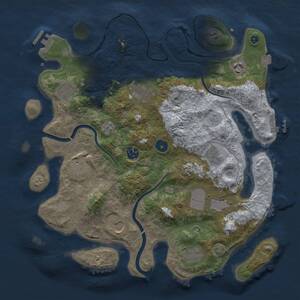 Thumbnail Rust Map: Procedural Map, Size: 3700, Seed: 1537371685, 16 Monuments
