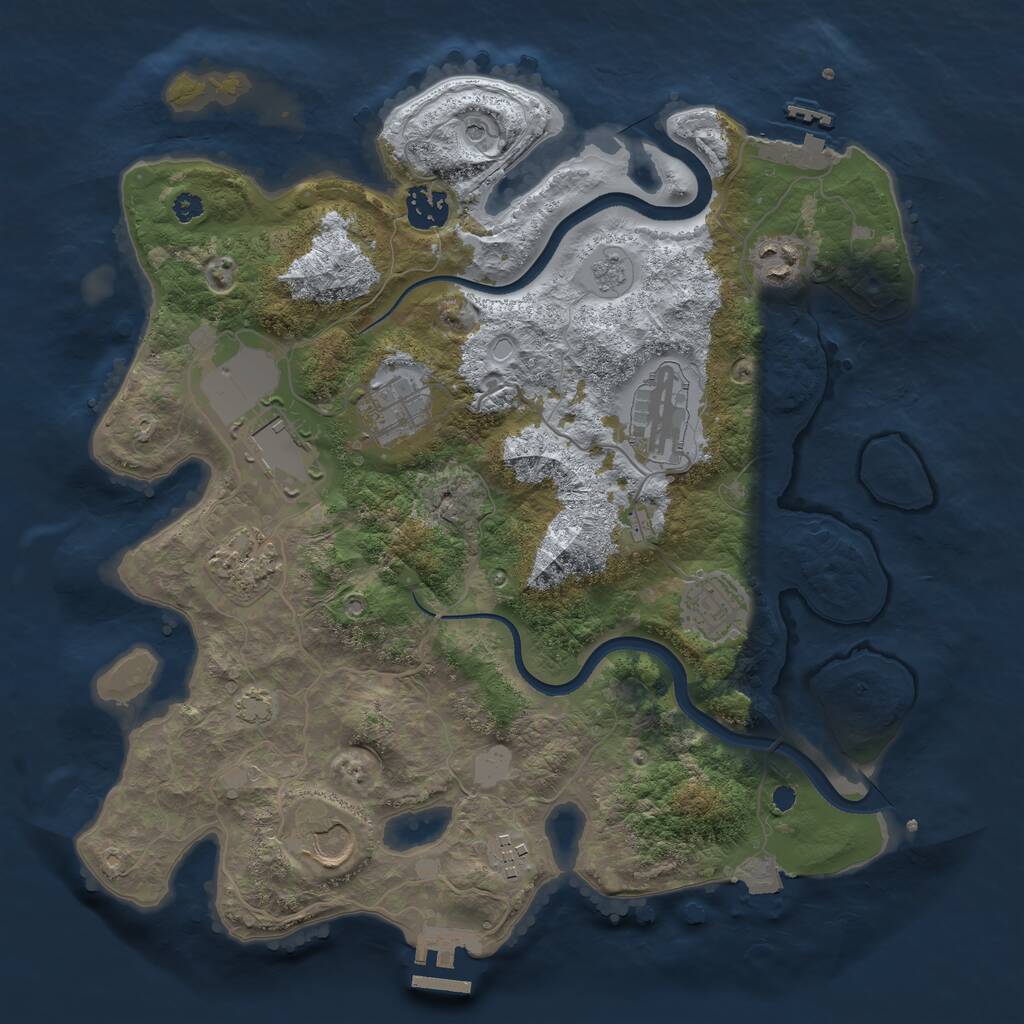 Rust Map: Procedural Map, Size: 3500, Seed: 232259832, 15 Monuments