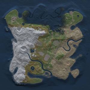 Thumbnail Rust Map: Procedural Map, Size: 3500, Seed: 944860989, 14 Monuments