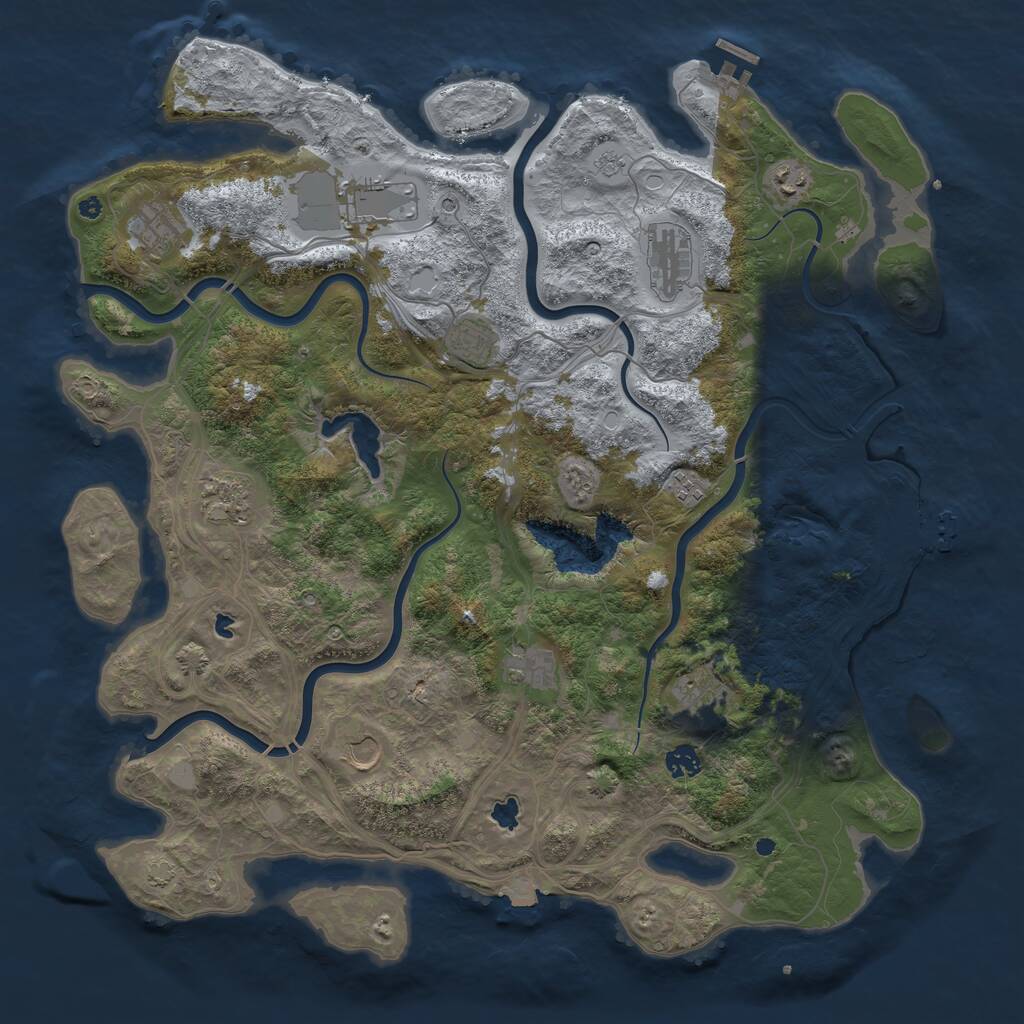 Rust Map: Procedural Map, Size: 4500, Seed: 1289385503, 17 Monuments