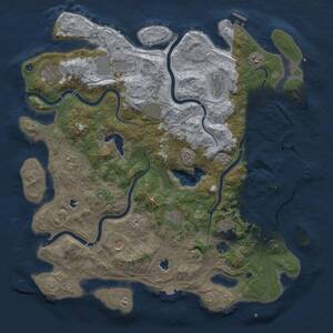 Thumbnail Rust Map: Procedural Map, Size: 4500, Seed: 1289385503, 17 Monuments