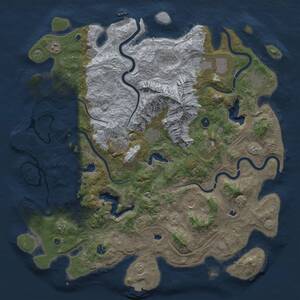 Thumbnail Rust Map: Procedural Map, Size: 5000, Seed: 932348812, 17 Monuments