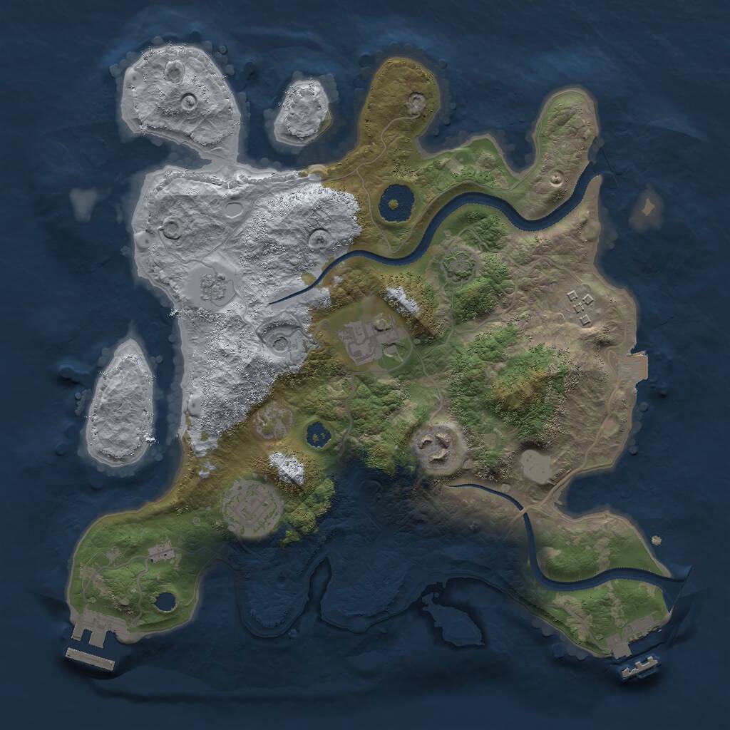 Rust Map: Procedural Map, Size: 3000, Seed: 6382459, 10 Monuments