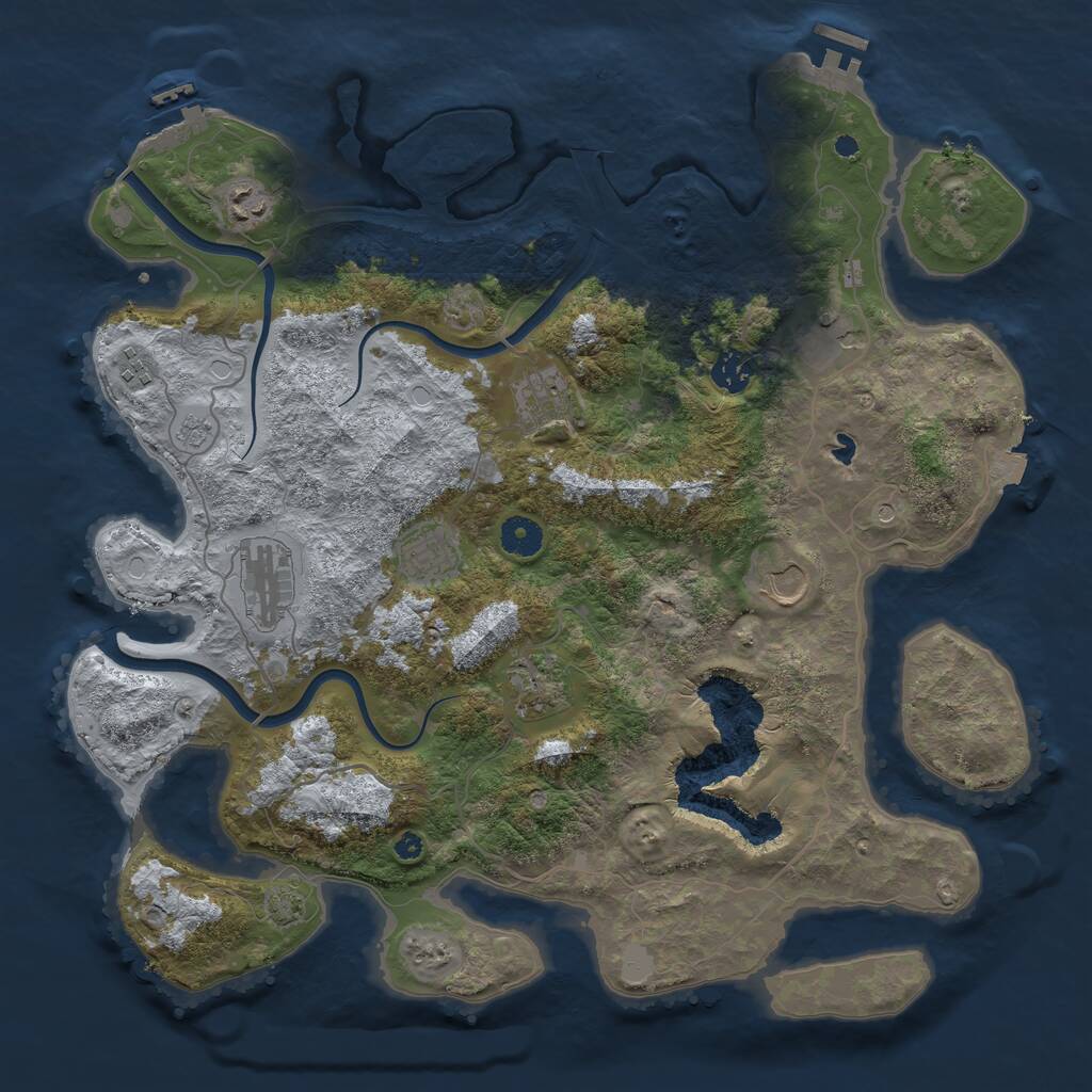 Rust Map: Procedural Map, Size: 4000, Seed: 615499277, 15 Monuments
