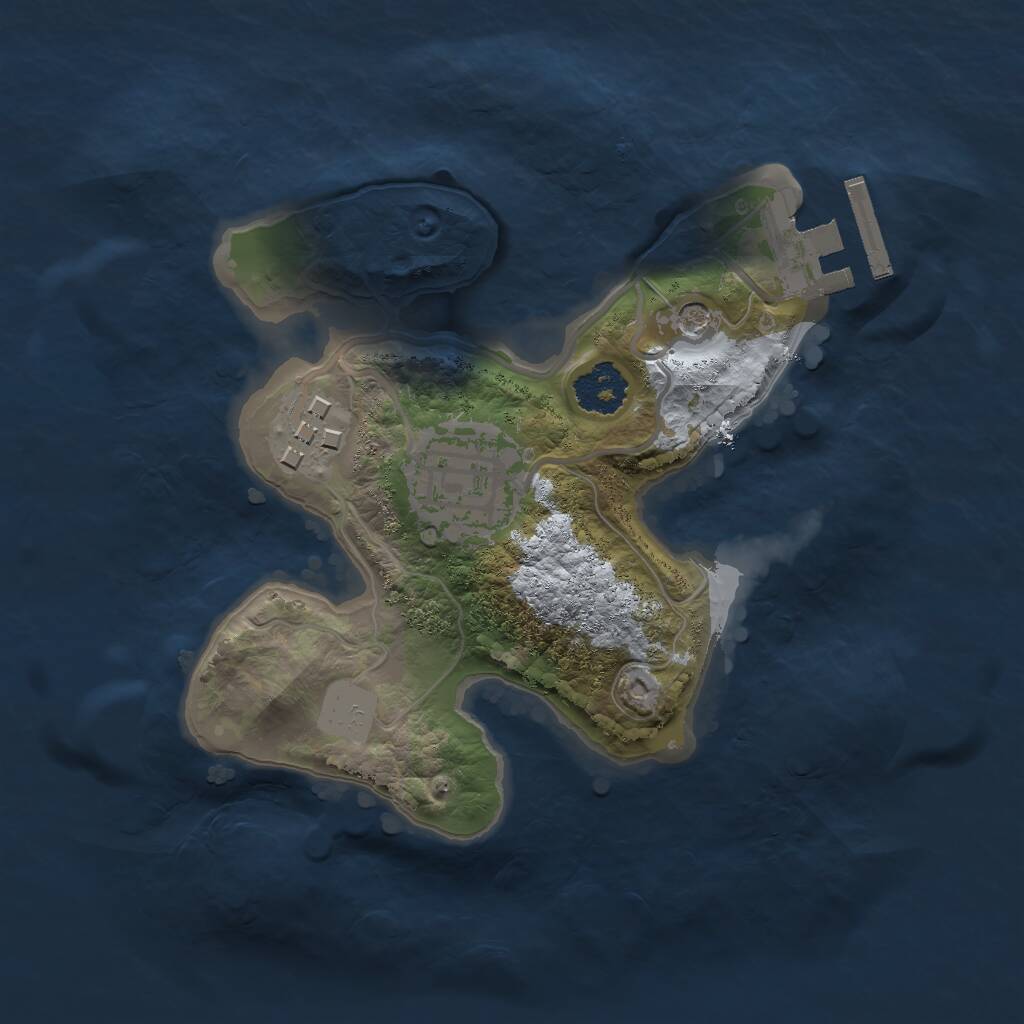 Rust Map: Procedural Map, Size: 2000, Seed: 48663, 5 Monuments