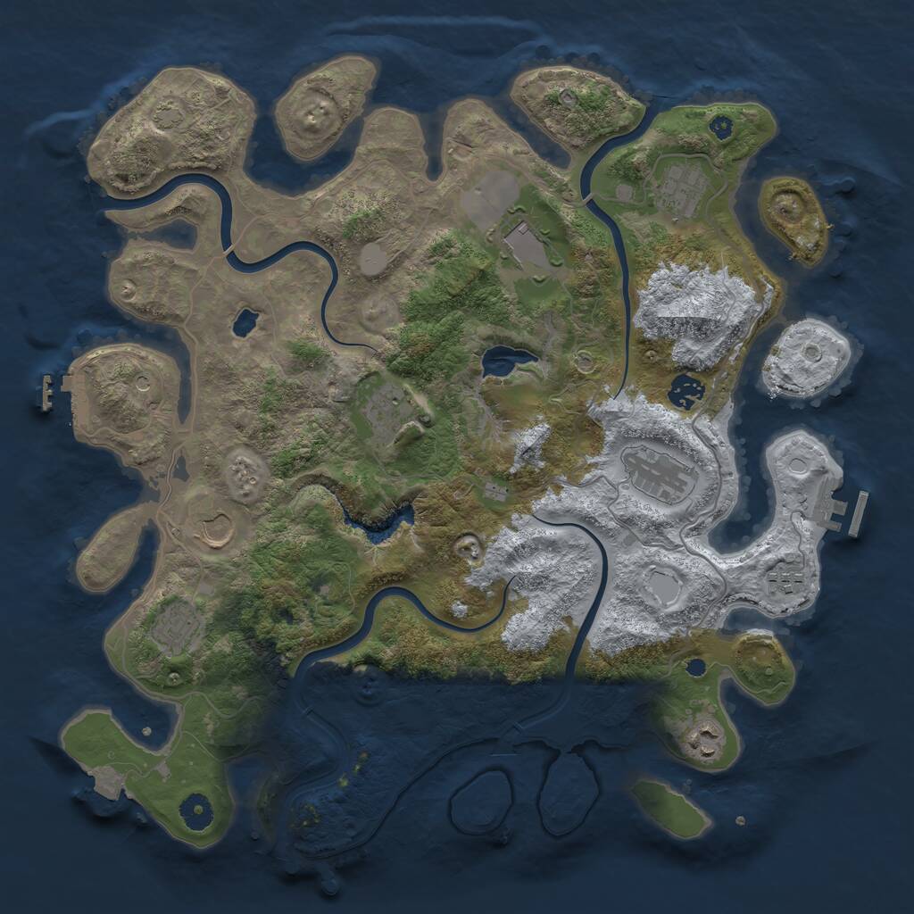 Rust Map: Procedural Map, Size: 4000, Seed: 679955595, 14 Monuments