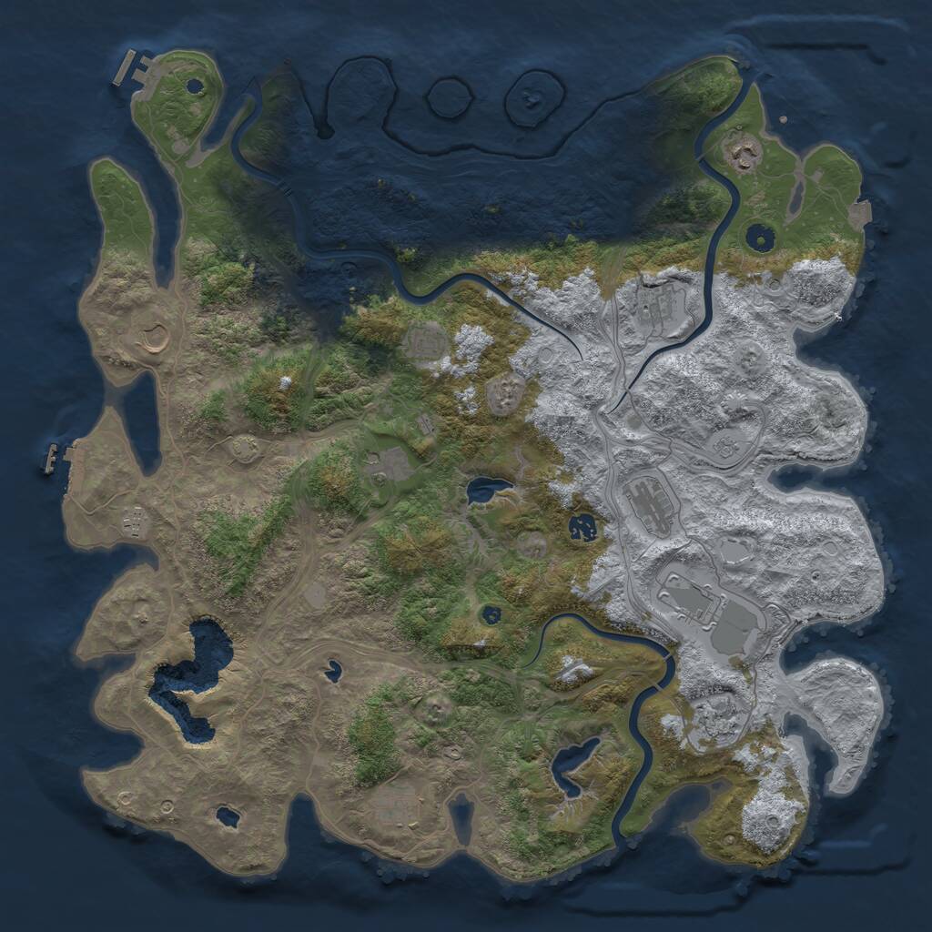 Rust Map: Procedural Map, Size: 4875, Seed: 39750, 17 Monuments