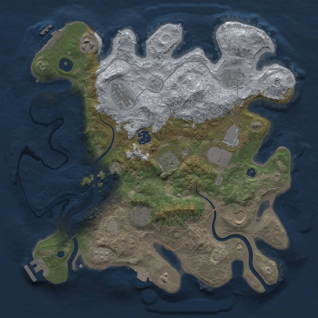 Rust Map: Procedural Map, Size: 3500, Seed: 234957295, 15 Monuments