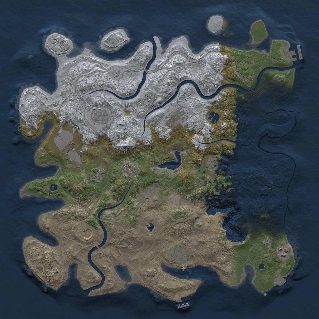 Rust Map: Procedural Map, Size: 4250, Seed: 1862200708, 17 Monuments
