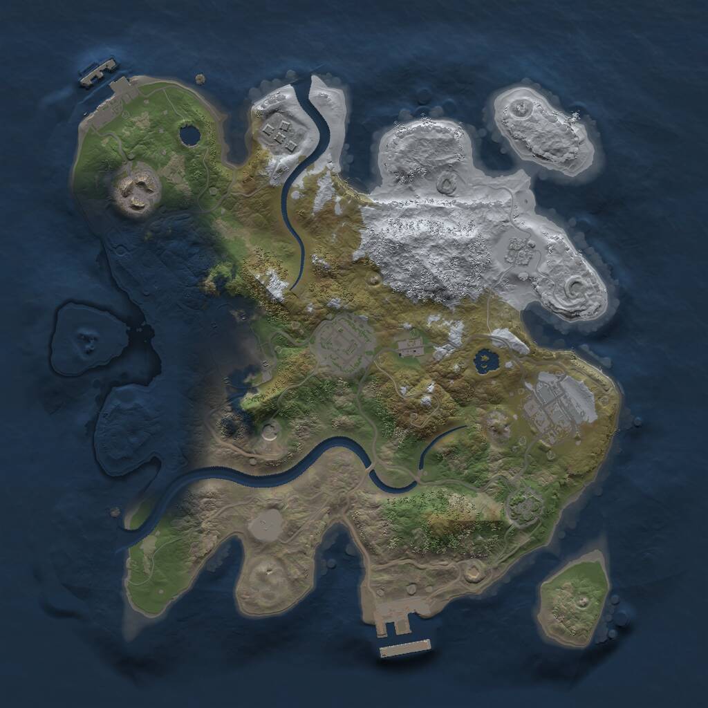 Rust Map: Procedural Map, Size: 2800, Seed: 2137167377, 11 Monuments
