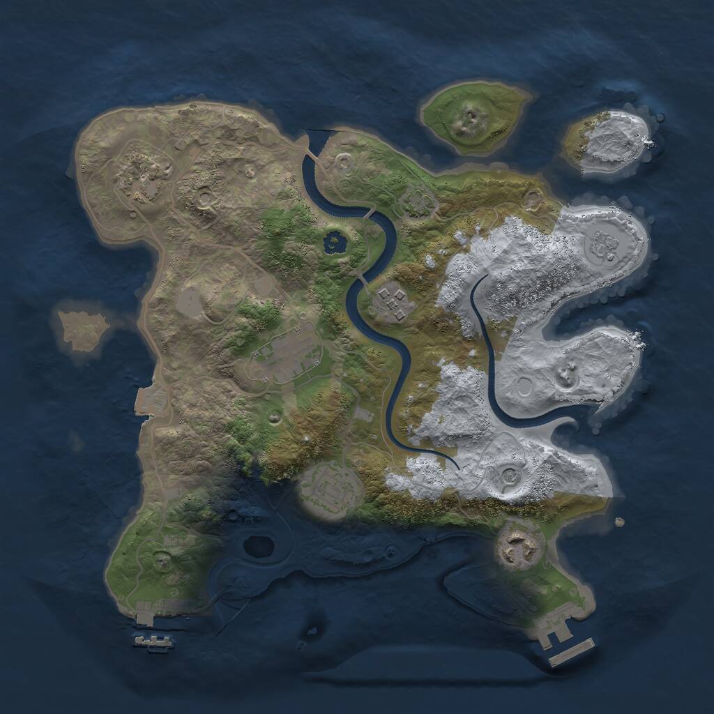 Rust Map: Procedural Map, Size: 3000, Seed: 929001, 11 Monuments