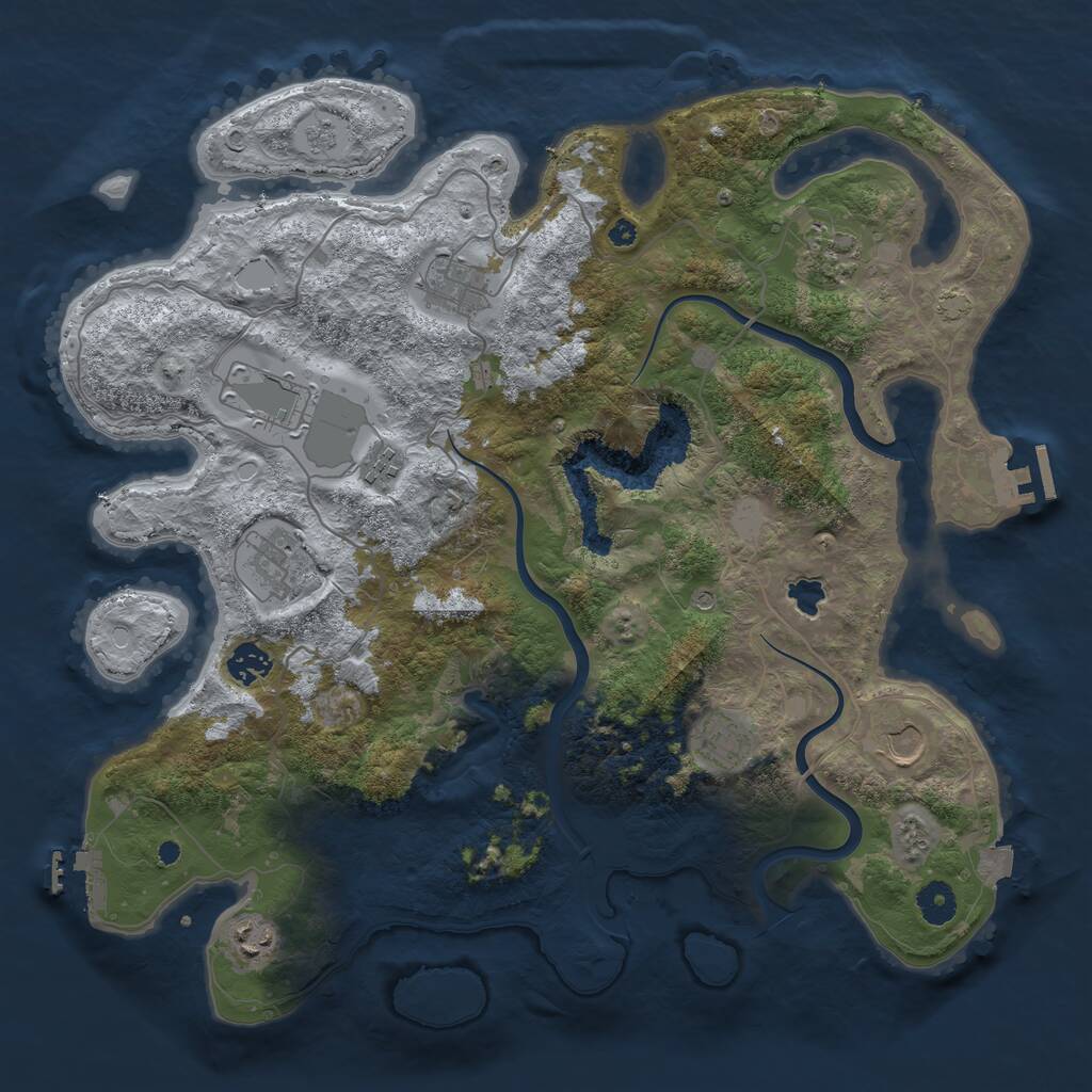 Rust Map: Procedural Map, Size: 4000, Seed: 1235461, 15 Monuments