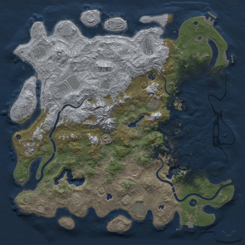 Rust Map: Procedural Map, Size: 5000, Seed: 2117422465, 17 Monuments