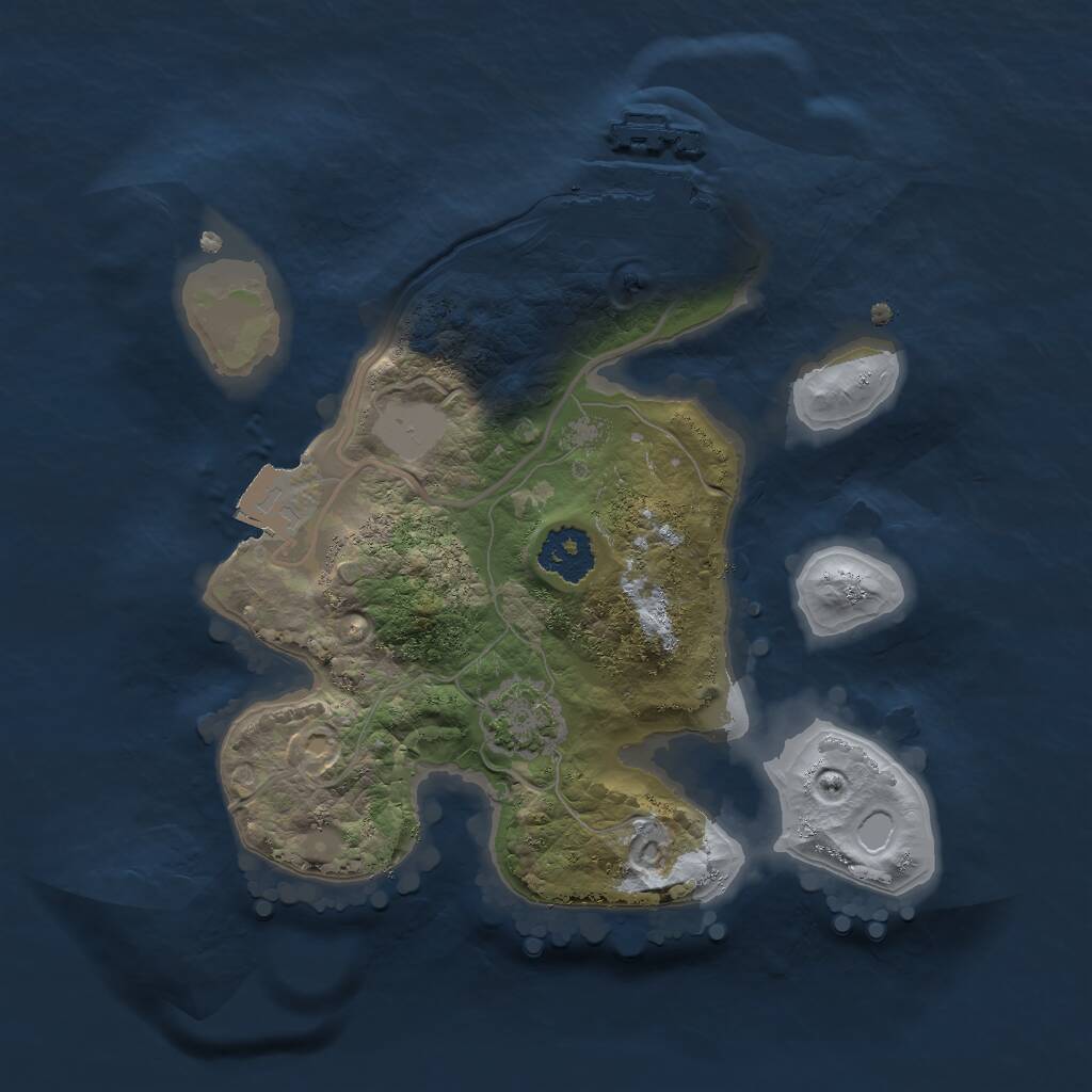 Rust Map: Procedural Map, Size: 2000, Seed: 56842, 3 Monuments