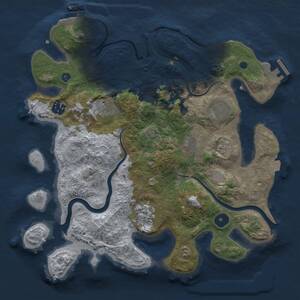 Thumbnail Rust Map: Procedural Map, Size: 3300, Seed: 2005248273, 12 Monuments