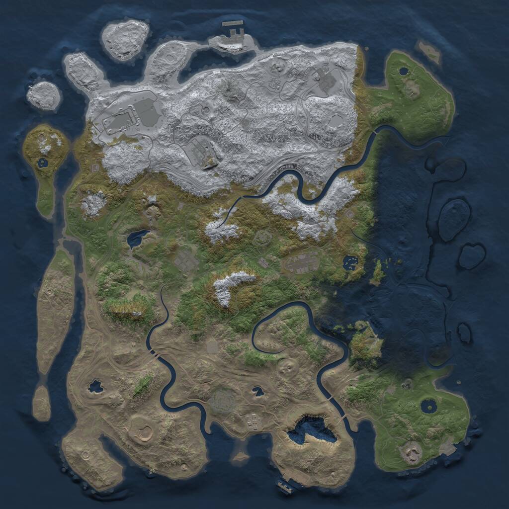 Rust Map: Procedural Map, Size: 4900, Seed: 2095167, 17 Monuments