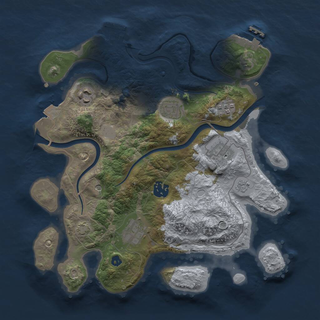 Rust Map: Procedural Map, Size: 3000, Seed: 136538, 12 Monuments