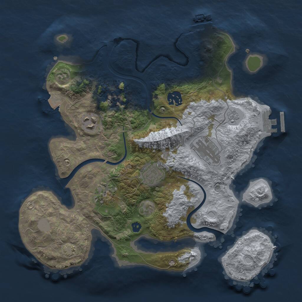 Rust Map: Procedural Map, Size: 3000, Seed: 16800, 11 Monuments