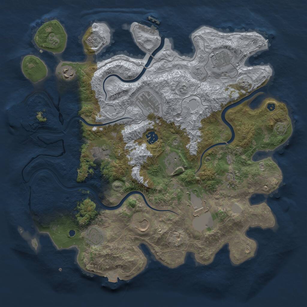 Rust Map: Procedural Map, Size: 3850, Seed: 1488, 17 Monuments