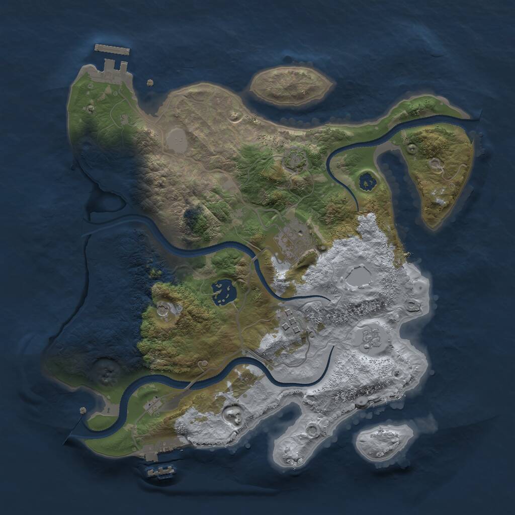 Rust Map: Procedural Map, Size: 3000, Seed: 1922612086, 9 Monuments
