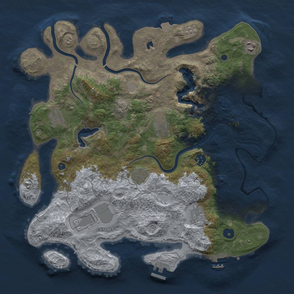 Rust Map: Procedural Map, Size: 4000, Seed: 1790681064, 14 Monuments