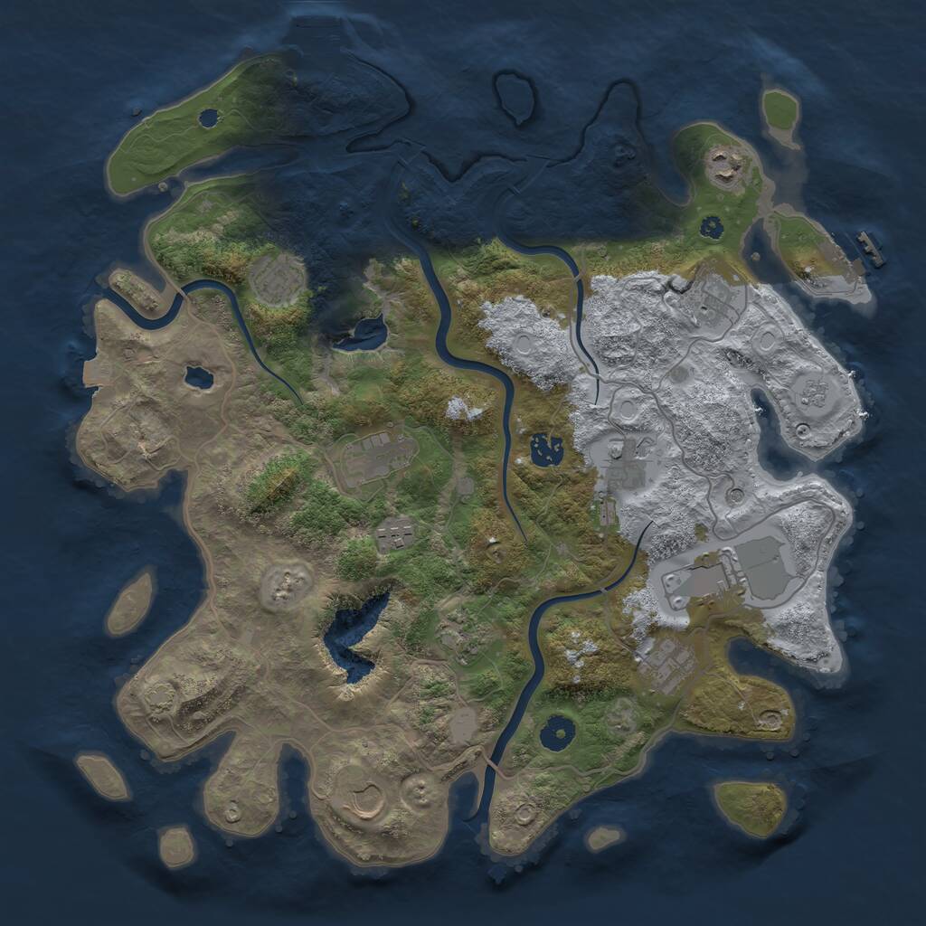 Rust Map: Procedural Map, Size: 4000, Seed: 121341, 17 Monuments