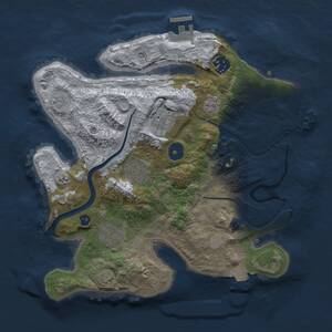 Thumbnail Rust Map: Procedural Map, Size: 3000, Seed: 27896, 11 Monuments