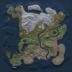 Thumbnail Rust Map: Procedural Map, Size: 3500, Seed: 648272, 13 Monuments