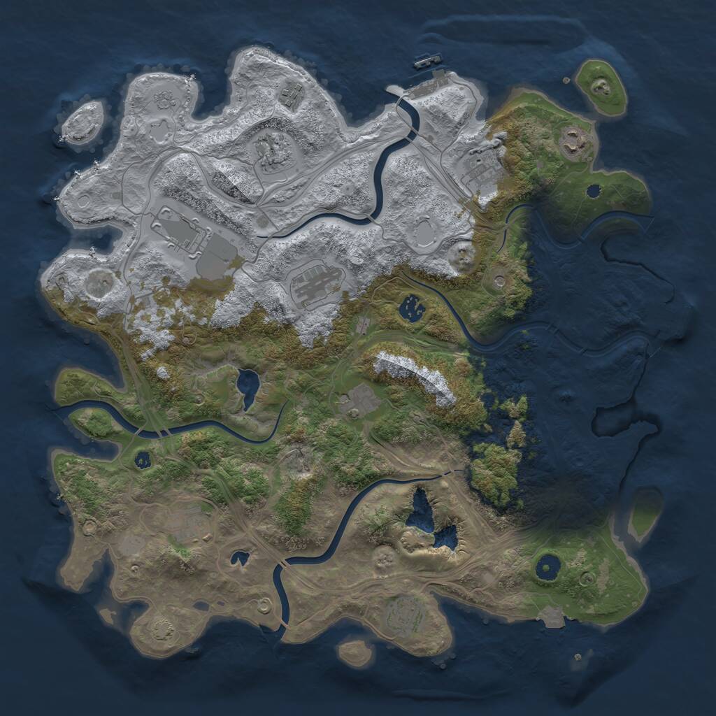 Rust Map: Procedural Map, Size: 4250, Seed: 1513833636, 16 Monuments