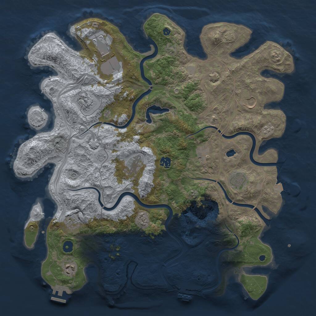 Rust Map: Procedural Map, Size: 4250, Seed: 1508124524, 16 Monuments