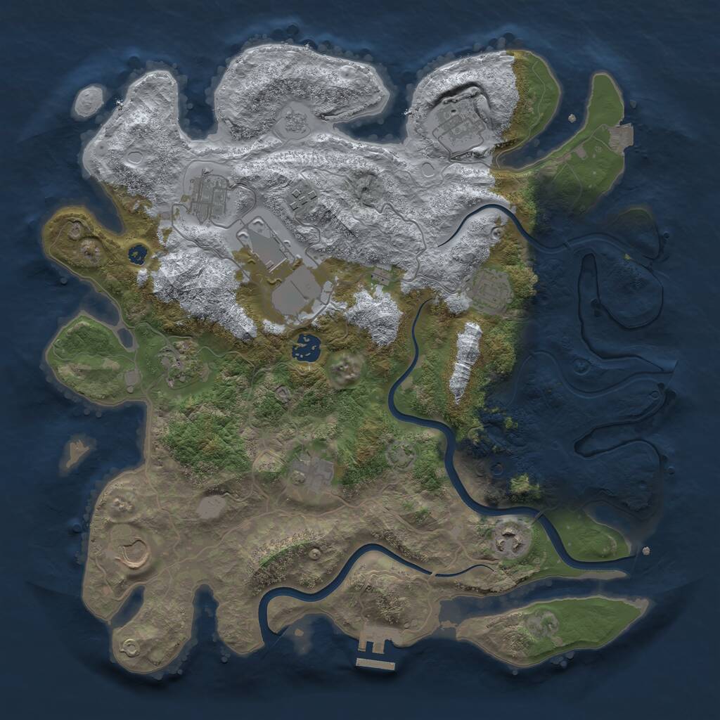 Rust Map: Procedural Map, Size: 3750, Seed: 1576113720, 15 Monuments