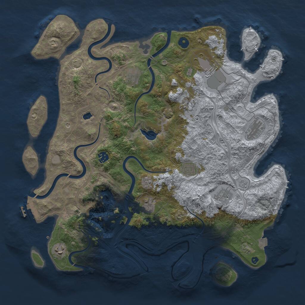 Rust Map: Procedural Map, Size: 4250, Seed: 1610436315, 15 Monuments