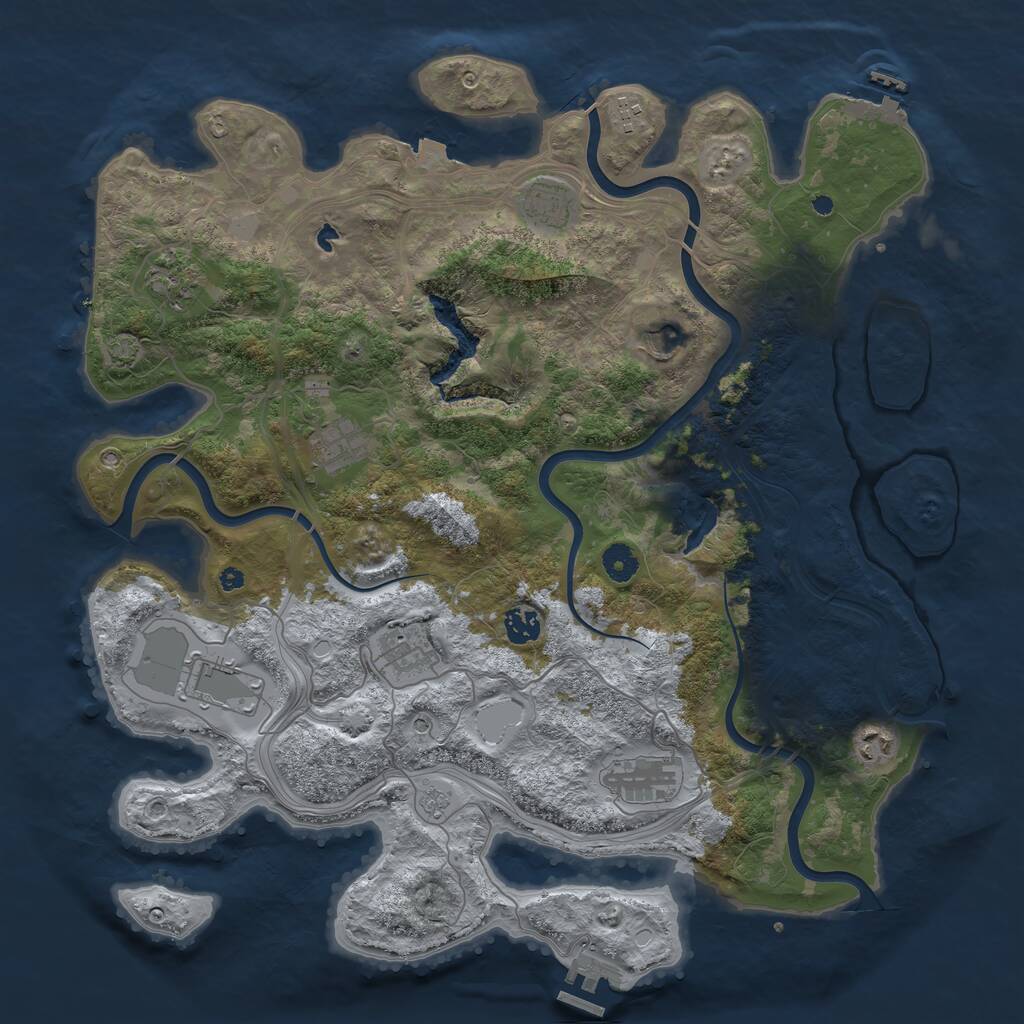 Rust Map: Procedural Map, Size: 4250, Seed: 330748270, 16 Monuments